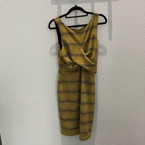 Bar III Yellow and Black Asymmetrical Cocktail Dress